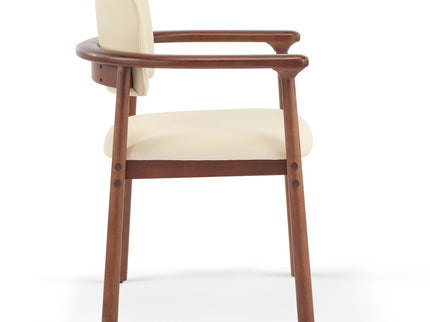 Dining Room Chairs, Ideal For Home & Kitchen (Set of 2) - Beige / Dark Walnut