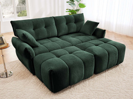 Sofa Set With Ottoman And Pillows, Textured, High Resilience Cushions