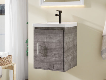 Floating Bathroom Vanity Combo, Wall Mounted Cabinet With Sink & Soft Close Doors For Small Bathrooms