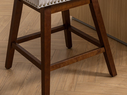 Counter Height Swivel Barstools, 26'' H Seat Height Upholstered Bar Stools (Set of 2), Fabric