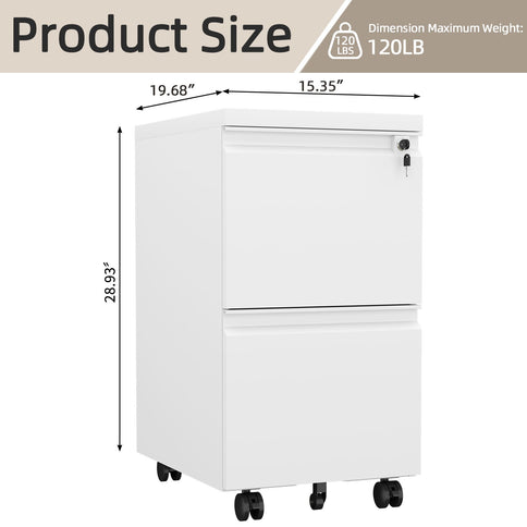 Office Storage Cabinet With 2 Drawers And Lock
