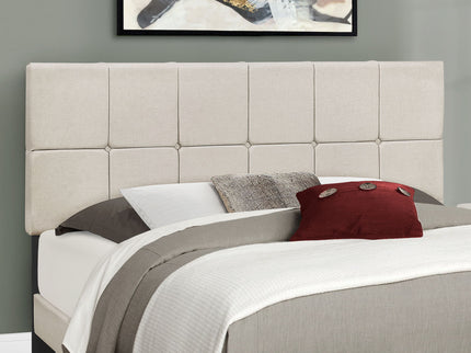 Queen Size Bed, Upholstered, Transitional - Beige