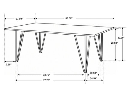 Neve - Sheesham Live Edge Dining Table - Gray