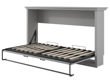 Twin Size Murphy Bed With Cabinet Storage - Gray