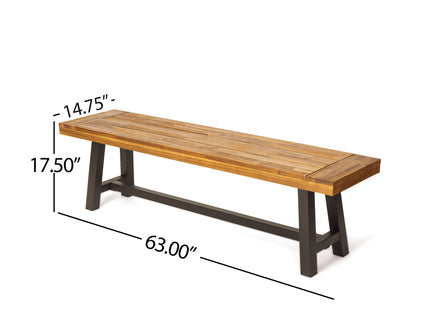 Tranquilizer - Outdoor Acacia Wood Bench With Slat Panel Design