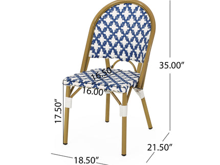 Chic French Bistro Chair With Durable Rattan And Aluminum Frame
