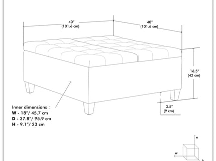 Harrison - Upholstered Coffee Table Storage Ottoman
