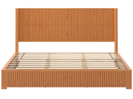 Platform Bed Frame With Headboard, Floor Standing Design