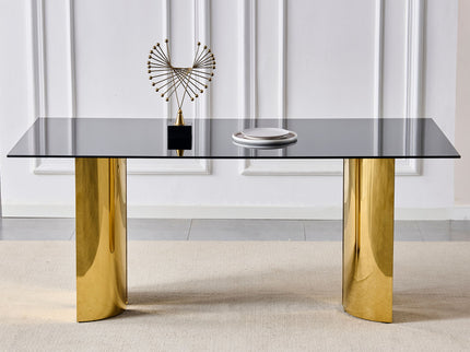 Rectangular Dining Table - Gold / Black