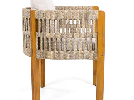 Outdoor Dining Chairs With Mix Rope Handles (Set of 2)