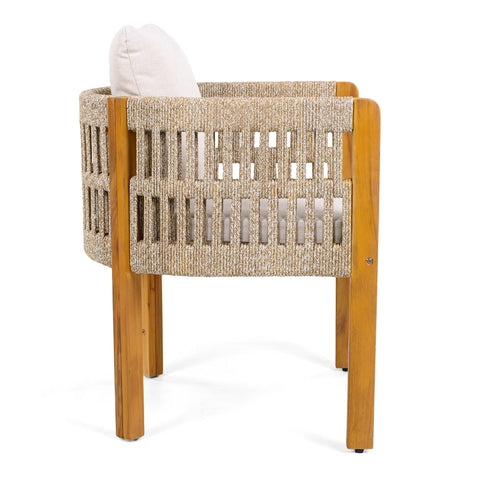 Outdoor Dining Chairs With Mix Rope Handles (Set of 2)