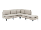 Beige / 2 Pc. L-Shaped Sectional, Ottoman