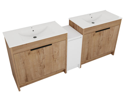 Freestanding Bathroom Vanity & Sink, Storage Cabinets, Soft Closing Doors