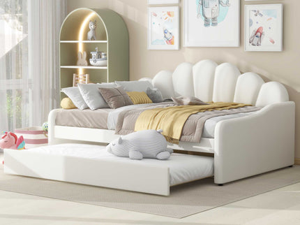 Upholstery Daybed Frame With Shell Shaped Backrest