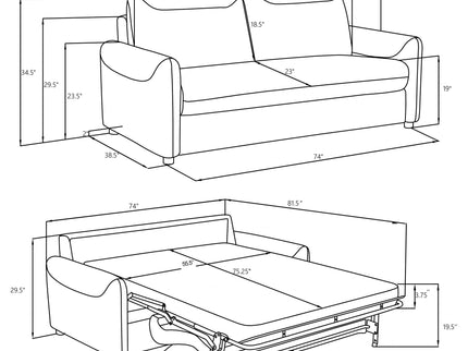 Welker - Sleeper Sofa With Queen Mattress - Gray