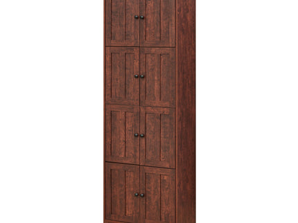 Tall Storage Cabinet With 8 Doors And 4 Shelves, Wall Storage Cabinet For Living Room, Kitchen, Office, Bedroom, Bathroom