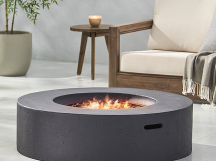 Modern Lightweight Concrete Outdoor Circular Fire Pit 50, 000 Btu