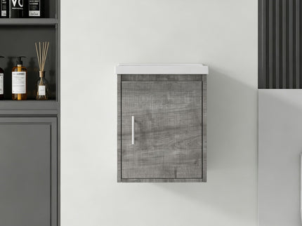 Floating Bathroom Vanity Combo, Wall Mounted Cabinet With Sink & Soft Close Doors For Small Bathrooms