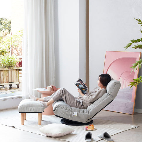 Adjustable Japanese Reclining Floor Chair Sofa With Metal Frame For Living Room