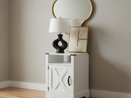 Farmhouse Nightstand, Charging Station & Storage