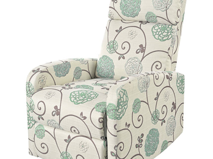 Modern Manual Recliner, Home Theater Chair With Adjustable Backrest For Living Room - Beige / Blue