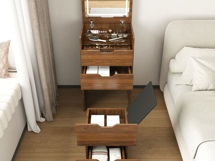 Vanity Desk With Lighted Mirror & Stool
