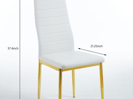Dining Chair (Set of 4) - Gold / White