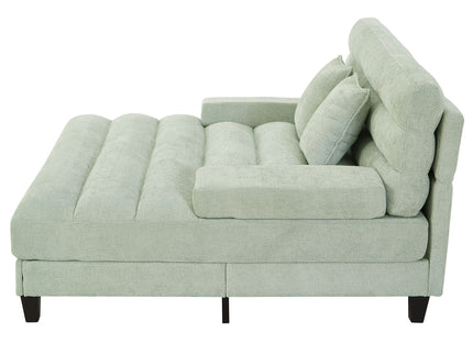 Chaise Bed Lounge Sofa Chair With Adjustable Backrest And LED Light Strip