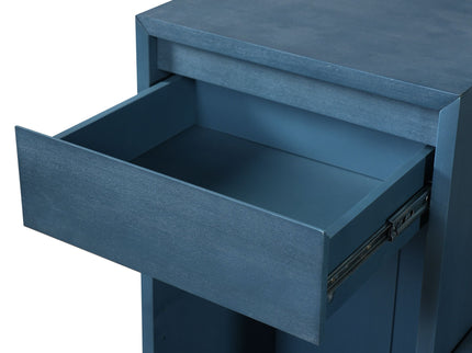 Entryway Storage Bench With Cushion, Drawers & Open Shelves