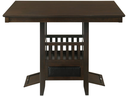 Finley - Square Counter Table With Storage Pedestal Dining Table - Espresso
