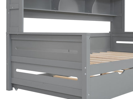 Daybed With All-In-One Cabinet And Shelf