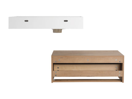Modern Wall Mounted Bathroom Vanity With Resin Sink And Soft Close Drawer In Imitative - Imitative Oak