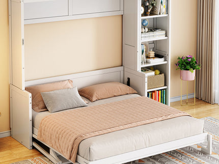 Sturdy Murphy Bed With Desk And Bookshelf