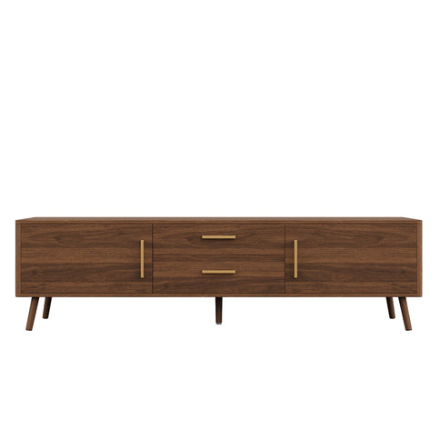 70" TV Stand With Storage Drawers And Cabinets For TVs Up To 80" - Walnut