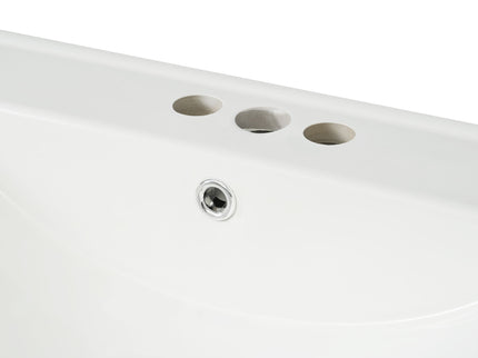 Elegant Bathroom Vanity With Ceramic Sink And Versatile Storage