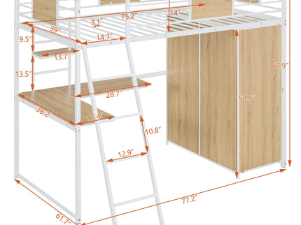 Loft Bed With L Shape Desk And Wardrobe
