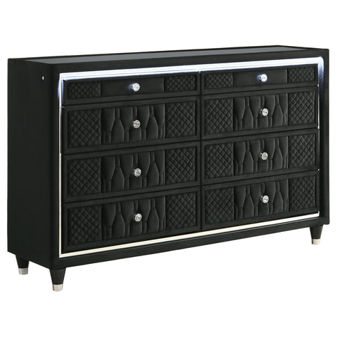 Bedroom Set With LED Lighting And Charging Nightstand