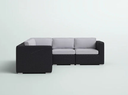 Luxurious Wicker Patio Sectional With Weather Resistant Sunbrella Cushions