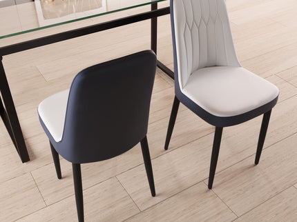 Modern Dining Chair With Cushions And Metal Legs