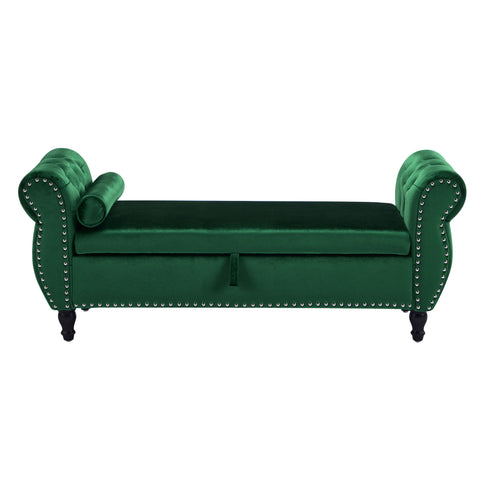 Luxurious Multifunctional Storage Ottoman Bench With Pillow