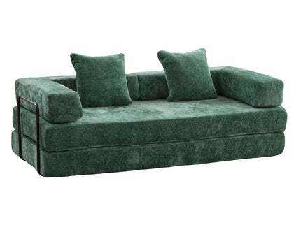 Convertible Floor Sofa Bed With Pillow Back Support Armrest