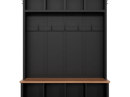 Hall Tree With Storage Bench Mudroom Coat Rack With 6 Hooks
