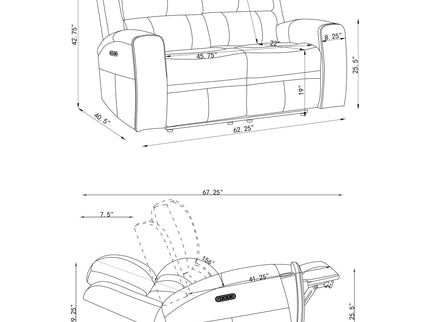 Boyce - Triple Power Reclining Sofa Set With Independent Headrest