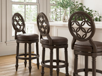Stool With Back And Swivel Upholstered Seat