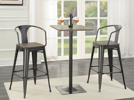 Staccato - 3 Piece Square Bar Table Set - Dark Brown