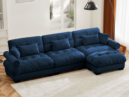 Super Comfort Oversized Modular Sectional Sofa With Movable Ottoman