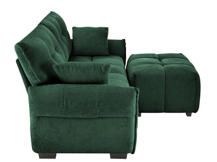 Sofa Set With Ottoman And Pillows, Textured, High Resilience Cushions