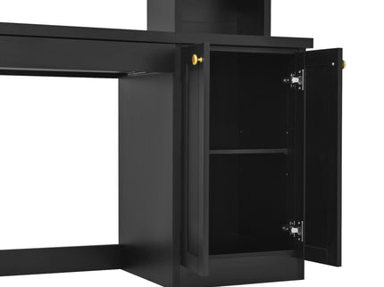 Computer Desk With Hutch, Workstation With Desk Grommet & Keyboard Tray