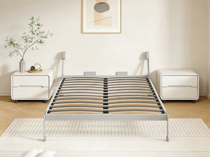 Queen Size Vertical Murphy Wall Cabinet Folding Bed With Automatic Legs - Gray