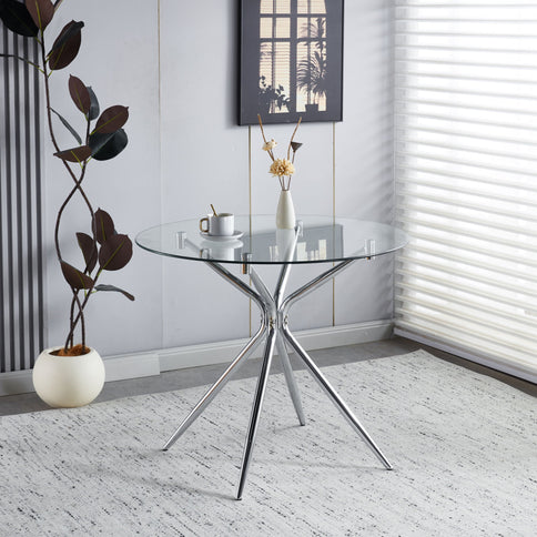 Compact Dining Table With Glass Top